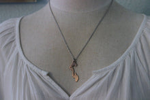 Load image into Gallery viewer, Whidbey Island Outline Necklace - Washington State Rustic Copper with stainless steel chain - Heart design over your city / location