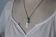 Load image into Gallery viewer, refuse to sink - anchor charm necklace - genuine sea glass - hand stamped - motivational necklace