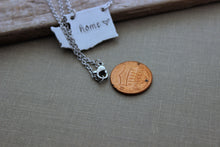Load image into Gallery viewer, Washington Necklace - Hand stamped Home necklace - Silver Aluminum charm with Stainless steel chain - Heart design - custom