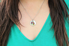 Load image into Gallery viewer, Personalized Grandma necklace, silver tone stainless steel, granny, nana, mom necklace with Swarovski crystal birthstones custom any name