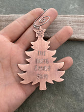 Load image into Gallery viewer, Customized Family Ornament - Personalized Christmas Tree Ornament - Rustic Copper - Metal Winter Decor - Housewarming Gift
