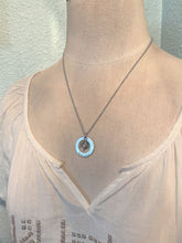 Load image into Gallery viewer, Grandma Necklace - Pewter Hand Stamped Silver tone Washer - Stainless steel chain - Swarovski crystal Birthstones Grandchildren, Grandmother