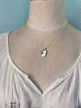 Load image into Gallery viewer, Personalized Charm Necklace with Sterling Silver Sand Dollar White Coin Pearl and Initial Charm Made to Order Wedding Bridesmaid Gift