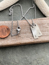 Load image into Gallery viewer, Personalized Mini Initial Bar Jewelry, Stainless Steel Multiple Mini Initial Necklace - Tiny Bar necklace - customized gift for her