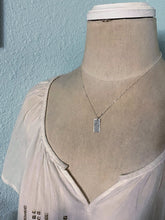 Load image into Gallery viewer, Whidbey Island Necklace - Hand stamped outline of Whidbey Island Washington State Sterling Bar with Sterling silver chain and Heart design