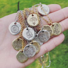 Load image into Gallery viewer, Birth month flower necklace - Choice of gold or silver - birthday gift for her - Floral necklace - unique gift idea - flower jewelry