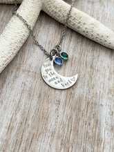 Load image into Gallery viewer, love you to the moon & back, stainless steel necklace, Swarovski Crystal Birthstones, Grandma Gift, Mommy Jewelry, Christmas Gift