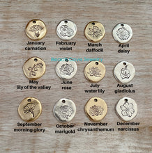 Load image into Gallery viewer, Birth month flower necklace - Choice of gold or silver - birthday gift for her - Floral necklace - unique gift idea - flower jewelry