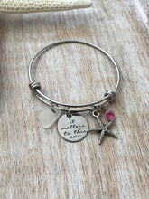 Load image into Gallery viewer, it matters to this one, stainless steel adjustable bangle bracelet, starfish charm, genuine sea glass and Swarovski birthstone, teacher gift