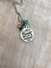 Load image into Gallery viewer, my favorite people call me grandma - Personalized necklace, silver tone stainless steel, Swarovski crystal birthstones gift for grandma