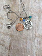 Load image into Gallery viewer, my favorite people call me grandma - Personalized necklace, silver tone stainless steel, Swarovski crystal birthstones gift for grandma