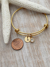 Load image into Gallery viewer, Personalized initial bracelet stainless steel - bangle bracelet - Gift for friend - gift for new mom - Christmas gift stocking stuffer