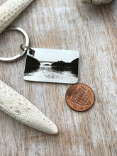Load image into Gallery viewer, Deception Pass bridge Whidbey Island Keychain - Stainless steel engraved Whidbey Key Chain - Washington State - small rectangle
