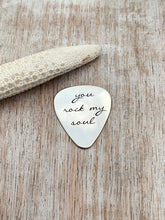 Load image into Gallery viewer, you rock my soul guitar pick - Stainless steel - gift for him - engraved guitar pick Silver tone pick gift for husband Valentine's Day gift