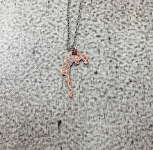 Load image into Gallery viewer, Camano Island Outline Necklace - Washington State Rustic Copper with stainless steel chain - PNW