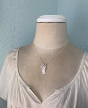 Load image into Gallery viewer, it matters to this one Necklace - Sterling Silver - Hand Stamped with starfish Charm and Genuine Sea Glass - Rectangle Charm adoption gift
