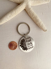 Load image into Gallery viewer, Teacher keychain - stainless steel engraved Key Chain - sunflower keychain - teachers plant seeds that grow forever quote keychain
