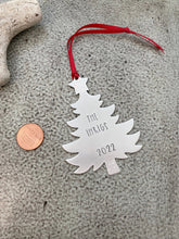 Load image into Gallery viewer, Customized Family Name Ornament - Personalized Christmas Tree Ornament - Silver Aluminum - Metal Winter Decor - Housewarming Gift