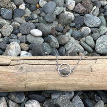 Load image into Gallery viewer, Whidbey Island beach sand necklace, stainless steel wave necklace with beach sand, Washington State, Home necklace, Beach jewelry, wave gift