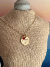Load image into Gallery viewer, I love you more necklace - gold pewter and stainless steel necklace - personalized with crystal birthstones Valentine's Day gift for wife