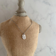 Load image into Gallery viewer, Small Oval Whidbey Island Necklace - Choice of Silver or Gold pewter organic shaped - stainless steel chain - Whidbey Island with Heart