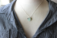 Load image into Gallery viewer, Sterling Silver Angel Wing Necklace, Genuine Sea Glass, Initial Charm Disc, Memorial Necklace, Guardian Angel, Personalized, Birthstone