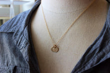 Load image into Gallery viewer, 14k gold filled Initial Jewelry, personalized Initial Necklace Simple Monogram - Initial Charms Rustic, Multiple Charms Mom Christmas Gift