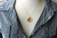 Load image into Gallery viewer, Hand Stamped Bronze and 14k Gold filled chain Grandma Necklace, Personalized with Swarovski Crystal Birthstones, Grandchildren, Grandmother