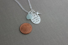 Load image into Gallery viewer, it matters to this one, The starfish story, Sterling silver sea star necklace, genuine sea glass, Hand stamped quote, Teacher Gift Idea