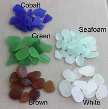 Load image into Gallery viewer, beach girl necklace - starfish charm necklace - genuine sea glass - hand stamped - Stainless steel pewter - seaglass - gift for beach lover