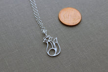 Load image into Gallery viewer, Sterling silver fox necklace - Woodland Necklace - 925 sterling silver, wild animal necklace, small charm necklace, gift for her