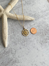 Load image into Gallery viewer, Compass necklace - Gold filled cable chain with bronze compass charm - adventure is out there - graduation gift for her
