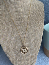 Load image into Gallery viewer, Compass necklace - Gold filled cable chain with bronze compass charm - adventure is out there - graduation gift for her