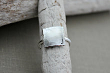 Load image into Gallery viewer, Sterling Silver Initial Ring, Hand stamped, Personalized ring, square ring
