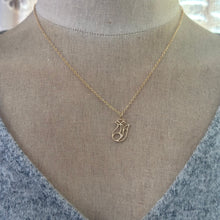 Load image into Gallery viewer, Fox Charm Necklace, Gold Vermeil Fox Charm with 14k gold filled cable chain, Foxy Lady, Woodland forest creature

