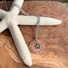 Load image into Gallery viewer, It matters to this one - copper and stainless steel starfish necklace - adoption gift, teacher gift

