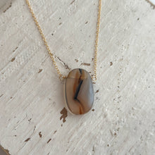 Load image into Gallery viewer, 14k Gold filled  Montana Agate pendant necklace
