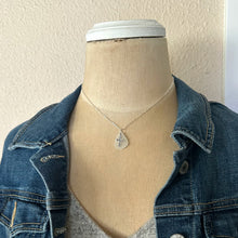 Load image into Gallery viewer, Sterling silver genuine White sea glass necklace with cross charm
