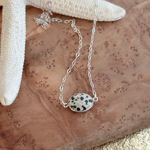 Load image into Gallery viewer, Sterling silver Dalmation Jasper gemstone necklace
