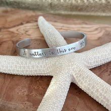 Load image into Gallery viewer, it matters to this one - Hand stamped aluminum bracelet, 1/4 Inch Bangle Silver tone Cuff Bracelet, Lightweight, Teacher Gift Idea
