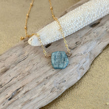 Load image into Gallery viewer, 14k gold filled and Kyanite gemstone necklace, Ocean Blue jewelry
