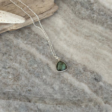 Load image into Gallery viewer, Sterling silver trillion cut Labradorite Necklace
