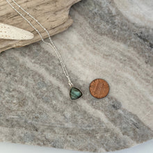 Load image into Gallery viewer, Sterling silver trillion cut Labradorite Necklace
