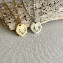 Load image into Gallery viewer, Deer Antler Necklace, Buck Necklace , Outdoor girl jewelry, Hunter necklace, boho jewelry
