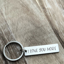 Load image into Gallery viewer, I love you keychain - aluminum silver Keychain - Valentine&#39;s Day Gift Idea for him - Choice of one
