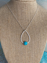 Load image into Gallery viewer, Sterling silver Turquoise tear drop necklace
