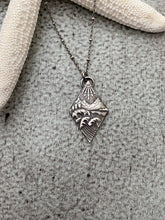 Load image into Gallery viewer, Sterling silver mountain, wave, sun and tree necklace
