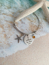 Load image into Gallery viewer, gold plated or silver stainless steel starfish bracelet - it matters to this one  the starfish story - Teacher gift idea  gift from student birthstone
