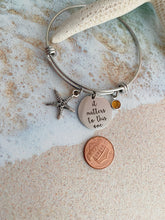 Load image into Gallery viewer, gold plated or silver stainless steel starfish bracelet - it matters to this one  the starfish story - Teacher gift idea  gift from student birthstone
