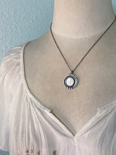 Load image into Gallery viewer, sleeping moon goddess pendant in darkened sterling silver
